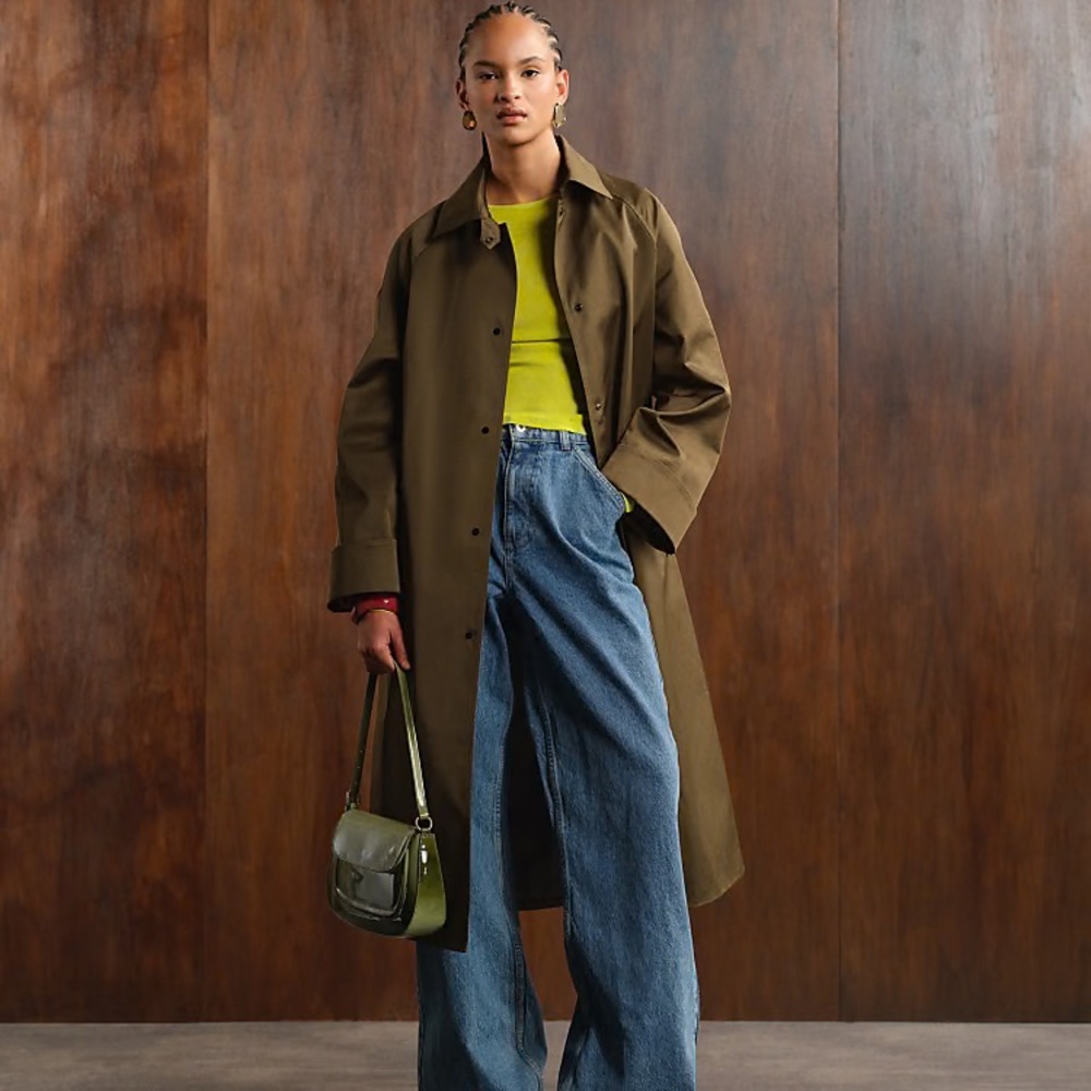 ASOS DESIGN longline trench coat in khaki